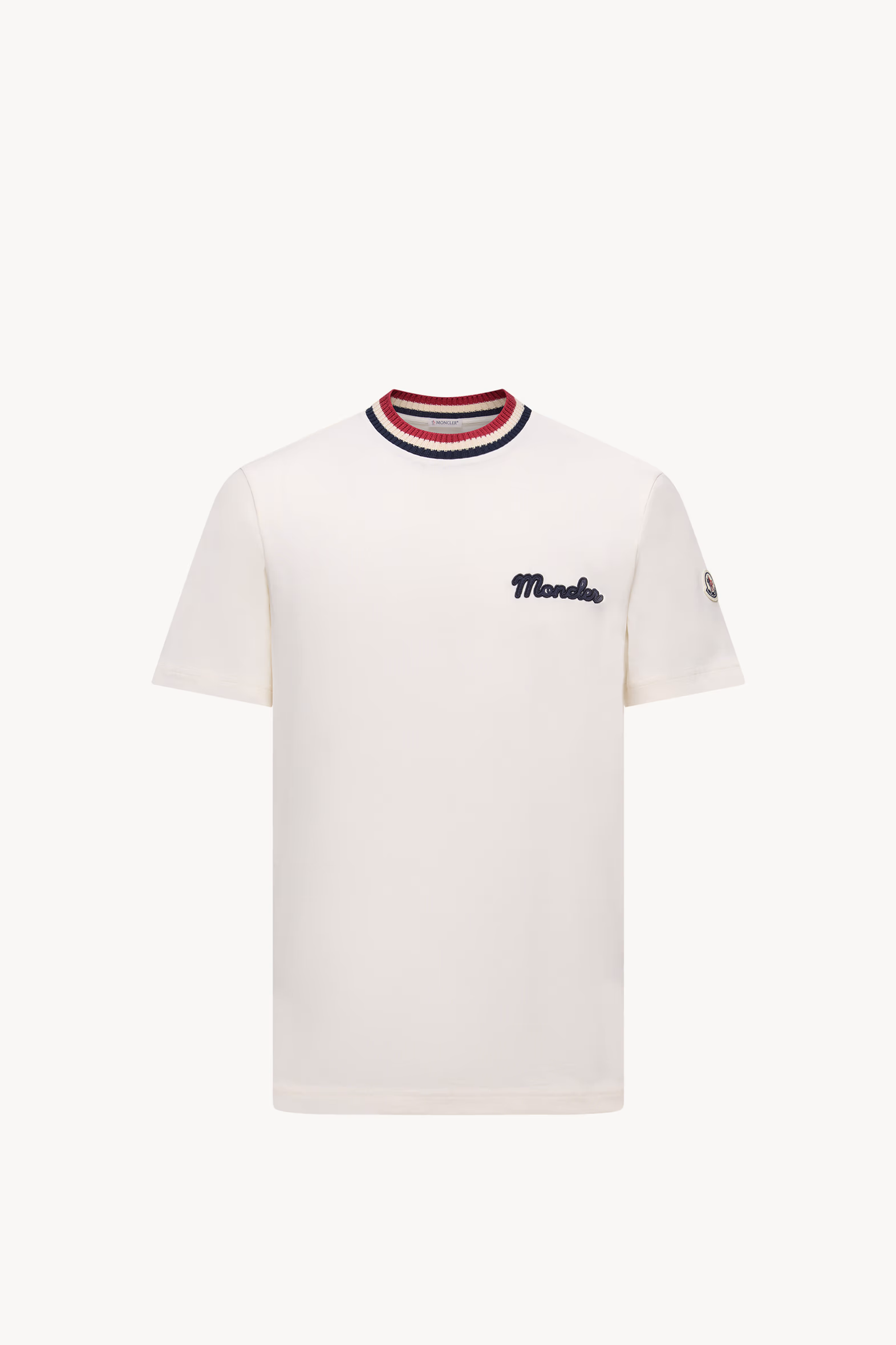 Embroidered Logo Cotton T-Shirt Men White Moncler 2